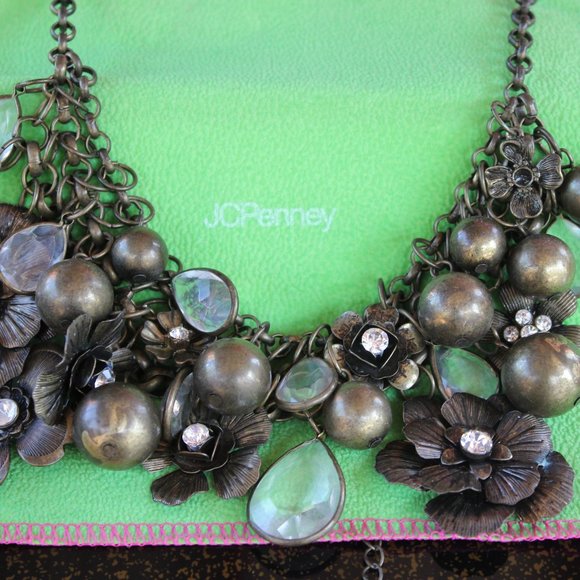 🤎 Bronze Floral Daisy Jeweled Neckl - Picture 7 of 9